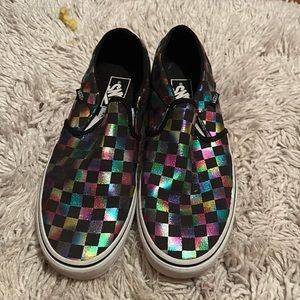 Vans black and rainbow
